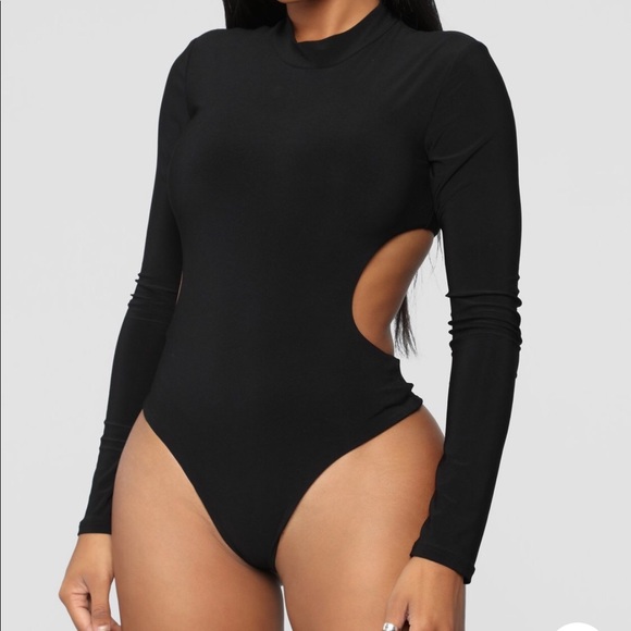 Fashion Nova Tops - NTW Fashion Nova Black open back thong bodysuit
